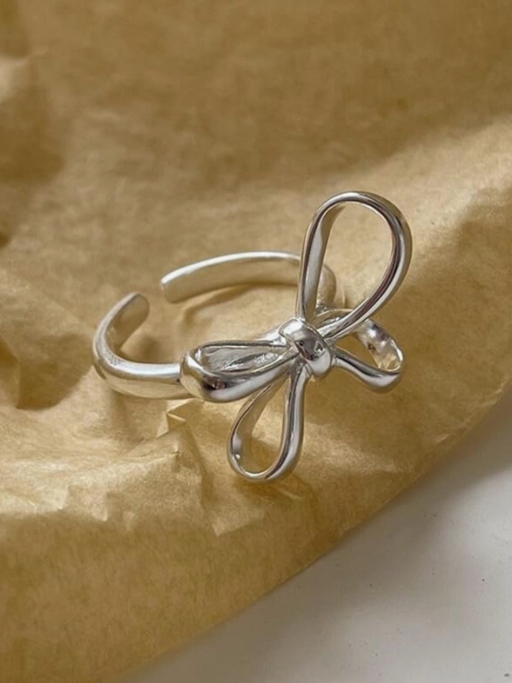 Vintage Silver Bow Open Band Ring